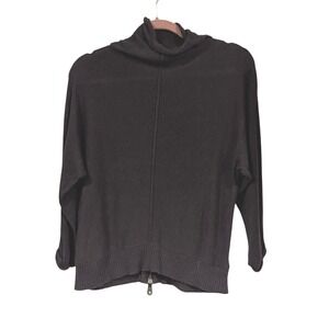n:PHILANTHROPY Black Knit Turtleneck Zip Back Sweater Pullover Top‎ - M